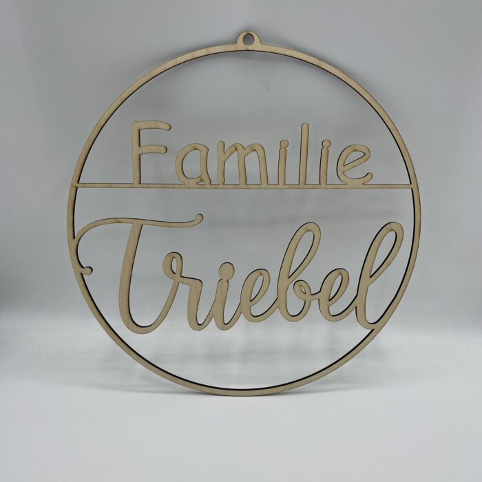 Dekoring mit Familienname personalisiert
